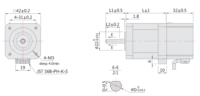 42剎車步進(jìn)電機(jī)外形尺寸圖 42剎車步進(jìn)電機(jī)外形尺寸圖