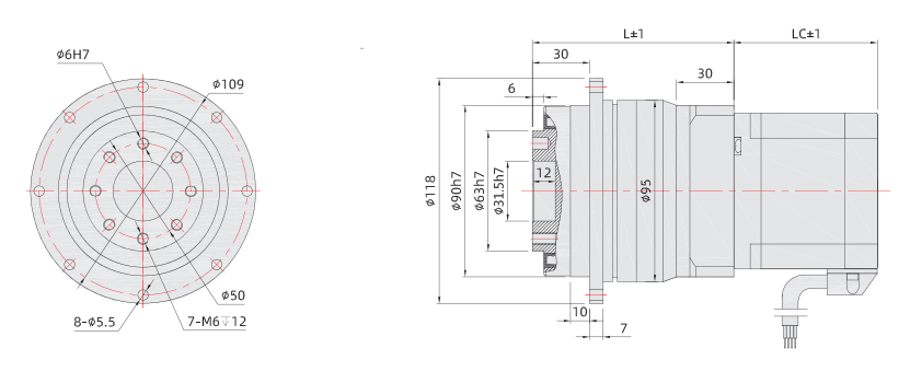 PT86mm行星減速步進電機尺寸圖 PT86mm行星減速步進電機尺寸圖